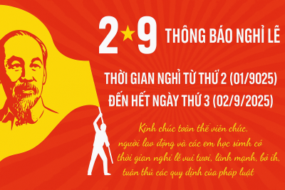 Thông báo việc nghĩ Lễ Quốc khánh năm 2025